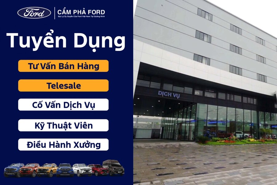 Cẩm Phả Ford Tuyển Dụng Tháng 6/2025 – Cơ Hội Việc Làm Ngành Ô Tô Tại Quảng Ninh
