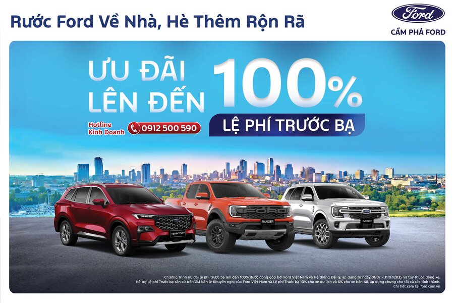 Tháng 7 Rước Xe Về Nhà – Hè Thêm Rộn Ràng Cùng Ưu Đãi Tại Cẩm Phả Ford